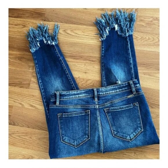 KANCAN Fringe Ankle Skinny Jeans - 30 - Picture 3 of 7